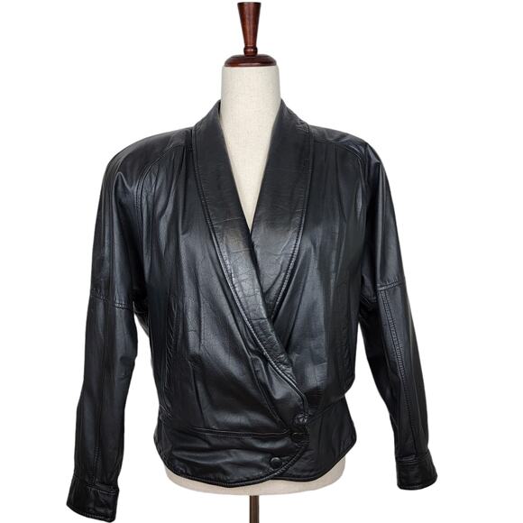 Byrnes & Baker Jackets & Blazers - Byrnes & Baker 80s 90s Style Black Leather Jacket Style #1746 - Size S